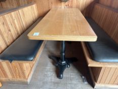 Wooden Rectangular Booth Table x2