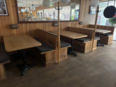 Wooden Rectangular Booth Table x3