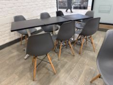 Wooden Square Tables x3 & Chairs x7