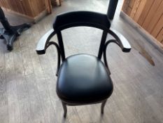 Brown Wood & Leatherette Chairs x4