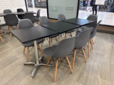 Wooden Square Tables x3 & Chairs x7