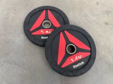 Pair Of Reebok 5KG Bumper Plates