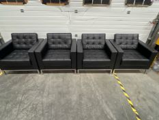 Faux Leather Armchair x4- No Reserve