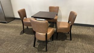 Square Table & Faux Leather Chairs x4 - No Reserve
