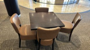 Square Table & Faux Leather Chairs x4 - No Reserve