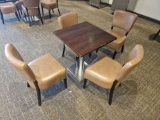 Square Table & Faux Leather Chairs x4 - No Reserve