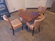 Square Table & Faux Leather Chairs x4 - No Reserve