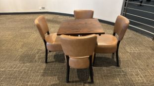 Square Table & Faux Leather Chairs x4 - No Reserve