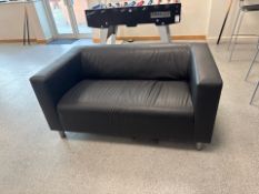 Black Faux Leather 2 Seat Sofa