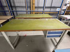 Adjustable Wooden Topped Work Benches x2