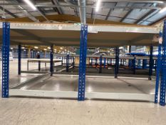 Wooden Topped Steel Work Benches x2