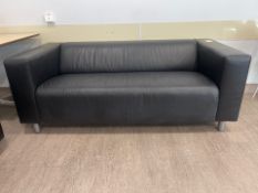 Black Faux Leather Sofa
