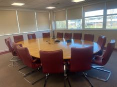 Oval Board Room Table & 15 Executive Chairs