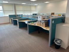 Bank Of 8 Beech Effect Wave Desks