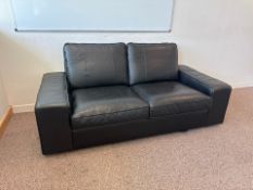 Black Faux Leather Sofa