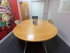 Board Room Table & 3 Wheeled Chairs