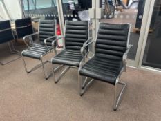 Black Faux Leather Chair x 8