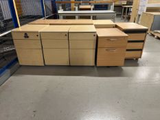 Assorted Beech Effect Pedestal Drawers x9