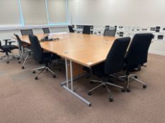 Beech Effect Desks x10 & Chairs x14