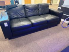 Black Faux Leather Sofa