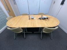 Board Room Table & 5 Wheeled Chairs