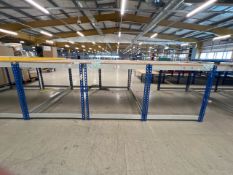 Wooden Topped Steel Work Benches x3