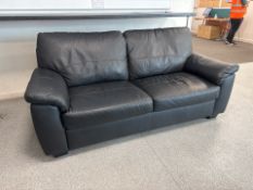 Black Faux Leather 2 Seat Sofa