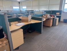 Bank Of 6 Beech Effect Wave Desks