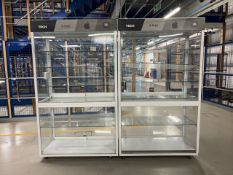 Matching Glass Fronted Display Cases x2