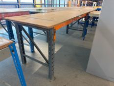 Racking & Wooden Top Work Bench x2