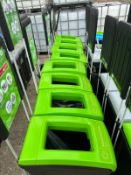 82 Litre Waste Bin Mixed Recycling Labelling Green Lid - 13 Available - *No Reserve*