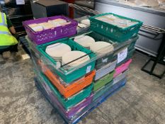 Pallet Of Circular Ceramic Dinner Plates And Bowls - No Reserve