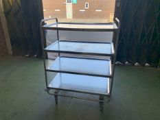 Four Tier Stainless Steel Trolley - No Reserve