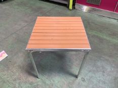 8 Silver Metal Leg Wood Top Square Tables