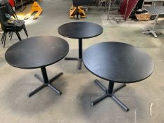 Black Top Black Base Circular Tables x3 - No Reserve