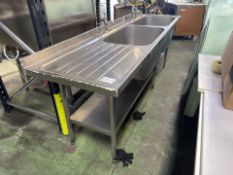 Stainless Steel Dual Sink Unit - No Reserve
