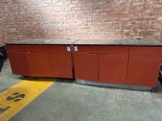 Mobile Black Granite Effect Top Display Units x3