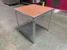 9 Silver Metal Leg Wood Top Square Tables