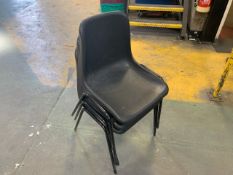 Metal Legged Plastic Back Black Chairs x3 -No Reserve