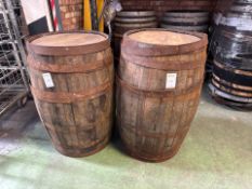 Wooden Whiskey Barrels x2 - No Reserve