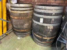 Wooden Whiskey Barrels x2 - No Reserve
