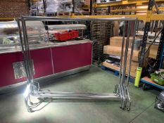 4 Silver Metal Wheeled Clothes Rails