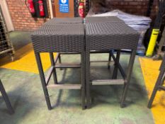 Grey Rattan Garden Stools x4 - No Reserve