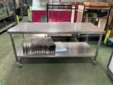 Stainless Steel Wheeled Prep Table