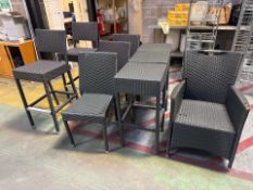 Rattan Furniture Pieces x9 - No Reserve