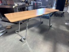 Beech Effect Folding Table x4