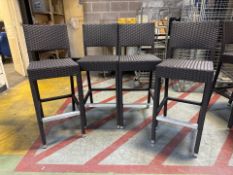Grey Rattan Garden Stools x4 - No Reserve