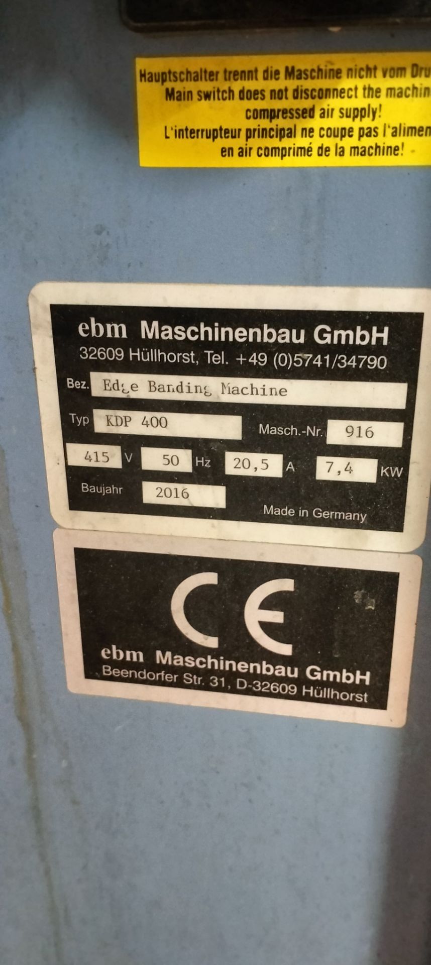 EBM KDP400 Edgebander - Image 3 of 10