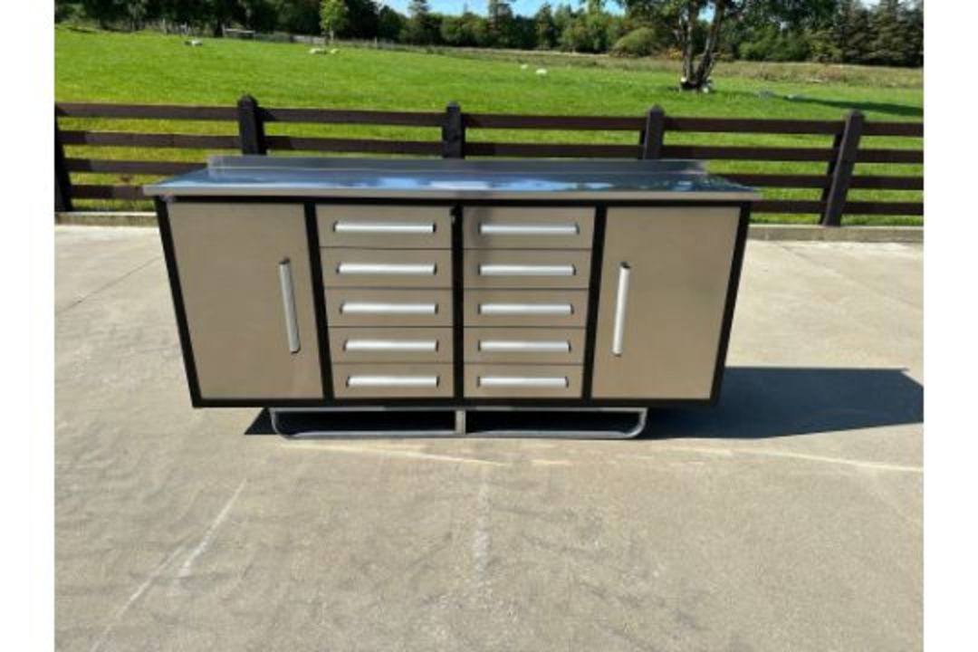 Steelman 7 Foot Storage Cabinets With Workbench - Image 4 of 8