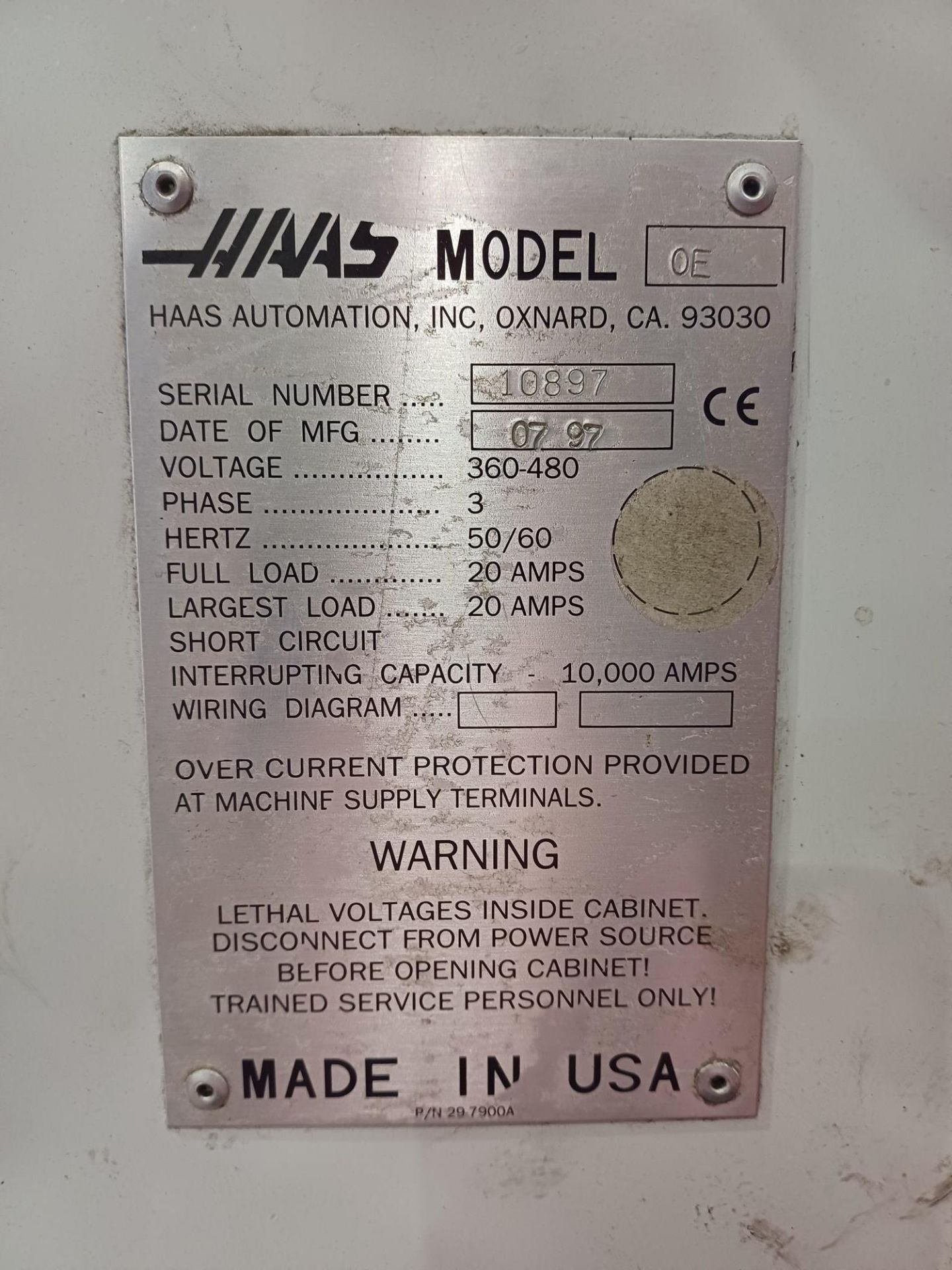 1997, HAAS AUTOMATION - Vertical Mill CNC MACHINE, MODEL OE - Image 13 of 15
